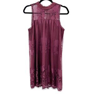 Chance or Fate Womens Enchanted Berry Bark Dress Lace Overlay Size M NWT